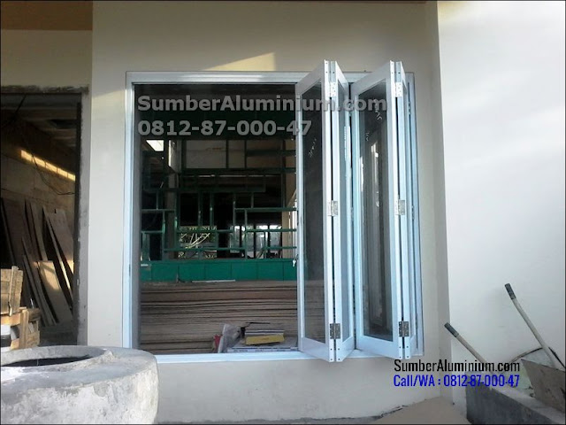 Pintu Lipat Aluminium Jendela Buka Kanan