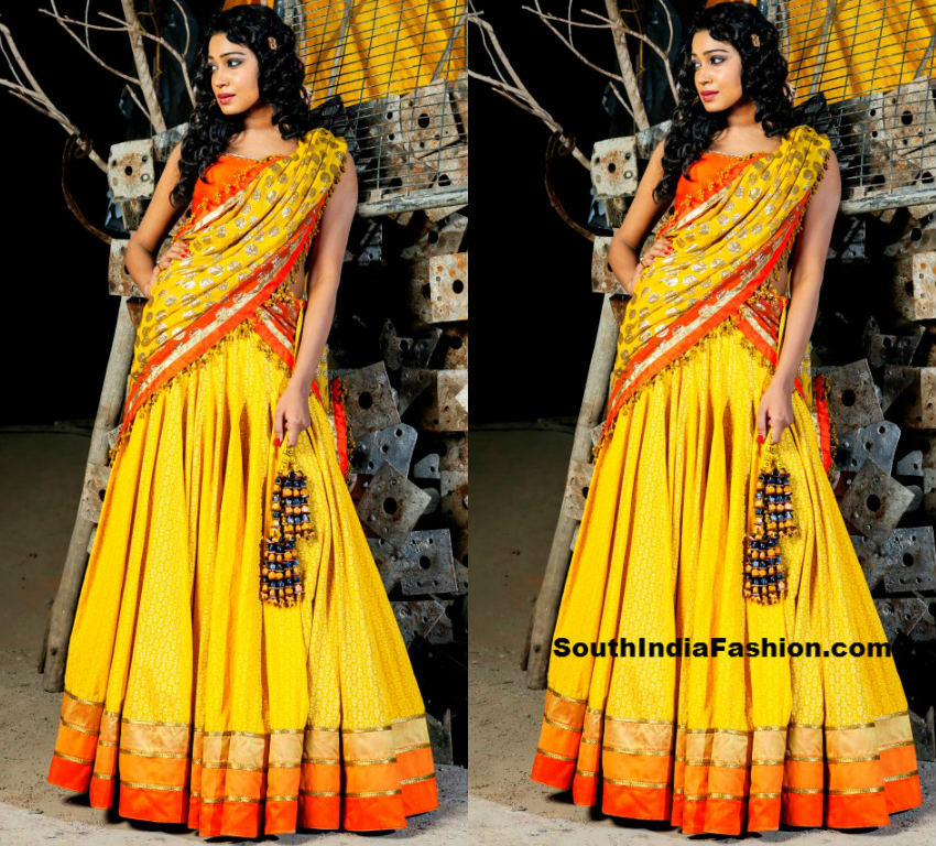 Stunning Half Saree by Shravan Kumar â South India Fashion