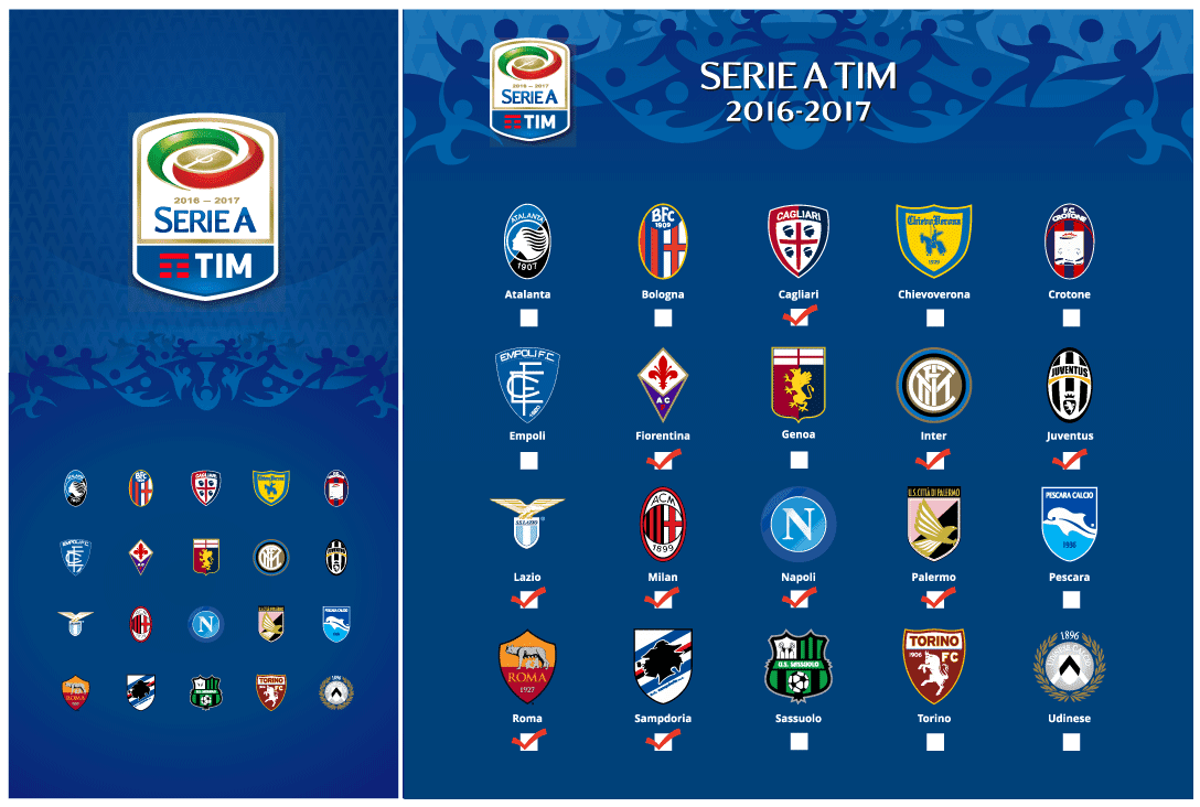 Football teams shirt and kits fan: 2016-17 Serie A Font So F