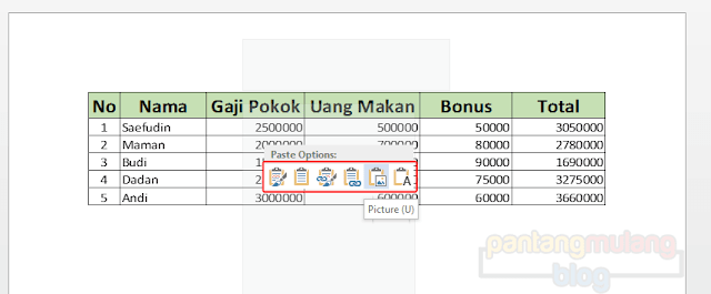 Cara Mengcopy Tabel Excel ke Word Tanpa Terpotong Cara Mengcopy Tabel Excel ke Word Tanpa Terpotong