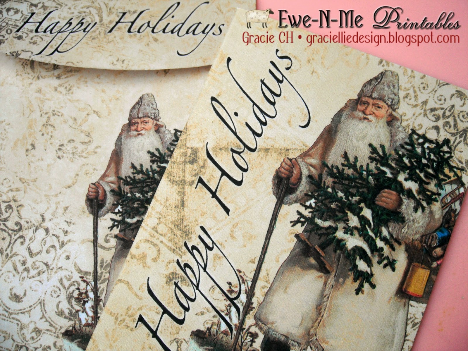 Ewe-N-Me Printables: Two in One: Christmas Card and Envelope