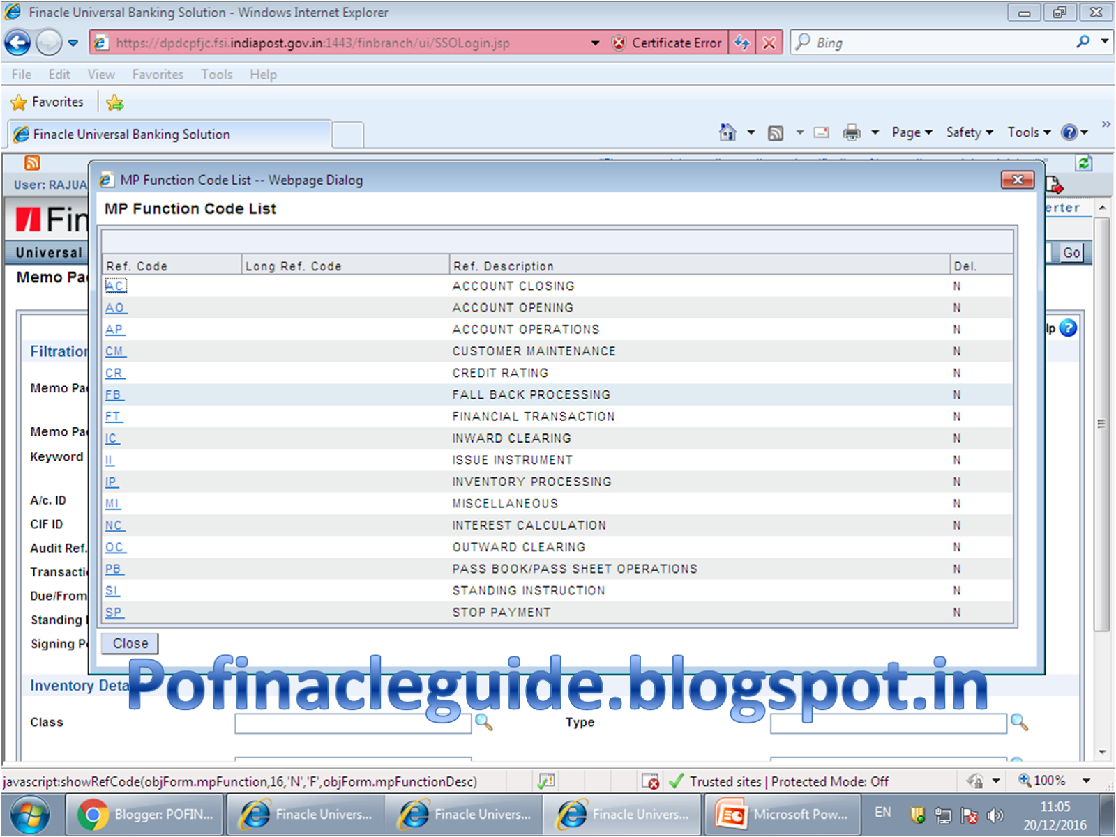 Procedure to create MEMO PAD in DOP Finacle POFINACLEGUIDE