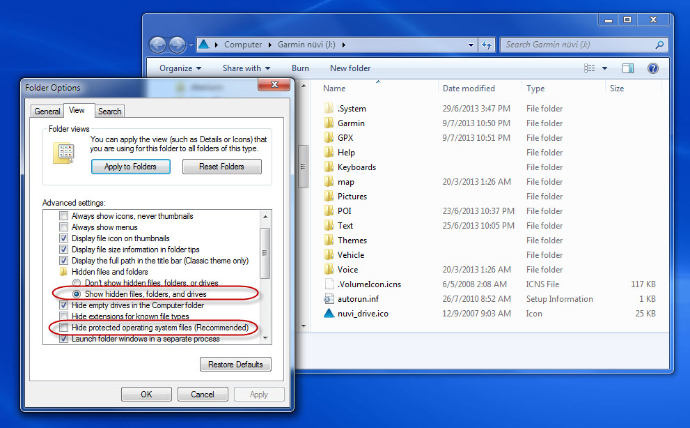 Move the map files from Garmin Nuvi 2565LM internal storage to microSD