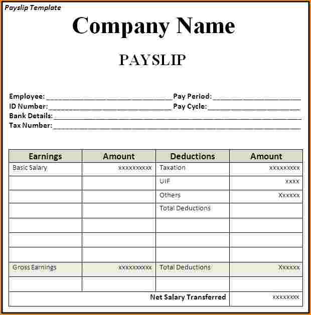 Free Salary Slip Format & Template 15+ Salary slip Excel / word