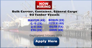 Urgent job hiring for seaman 2019