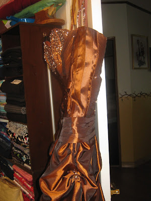 Copper Taffeta Prom Dress www.sewplus.blogspot.com