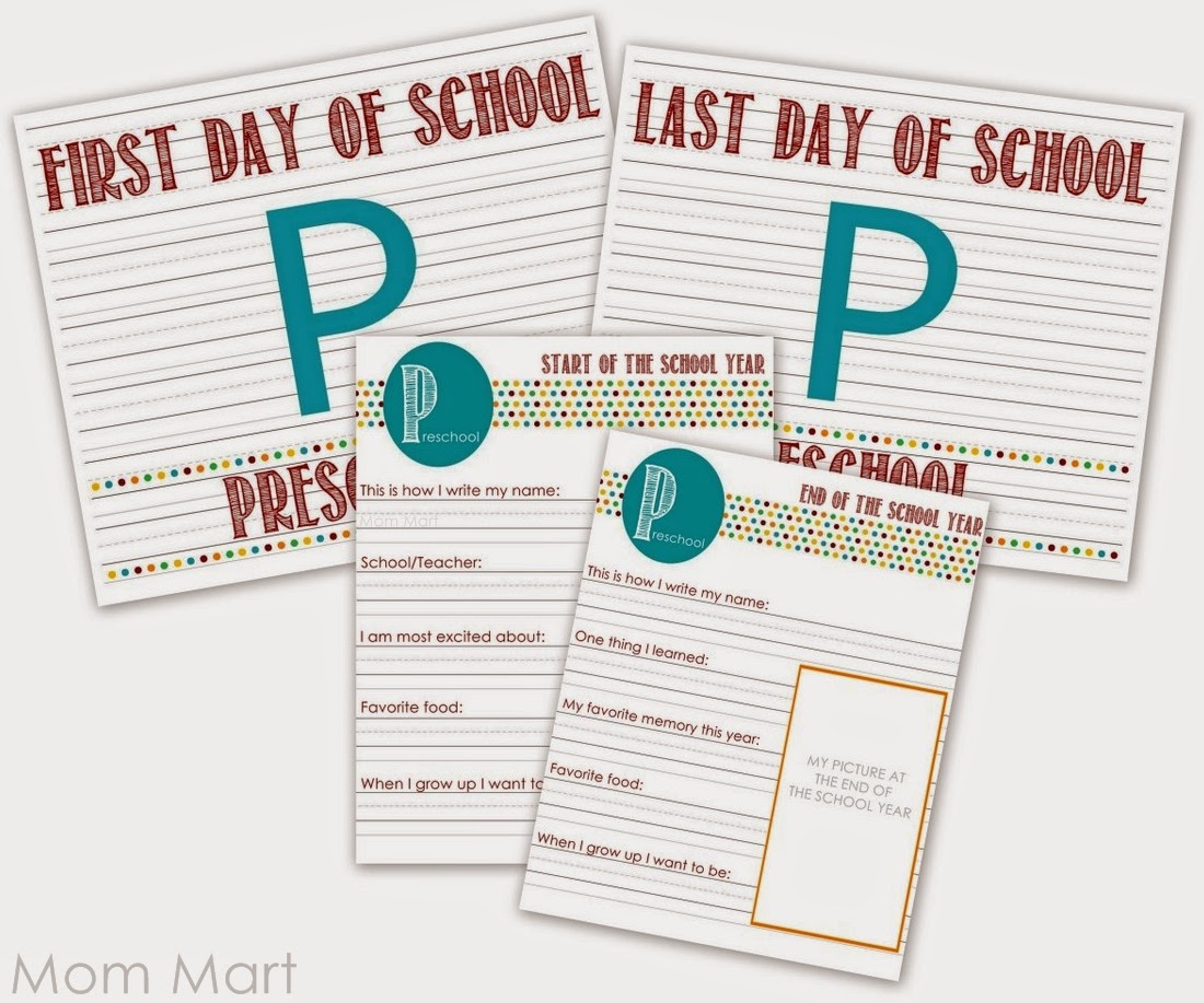 Back to School Start of School Photo Cards and Interview Sheet Free Printable