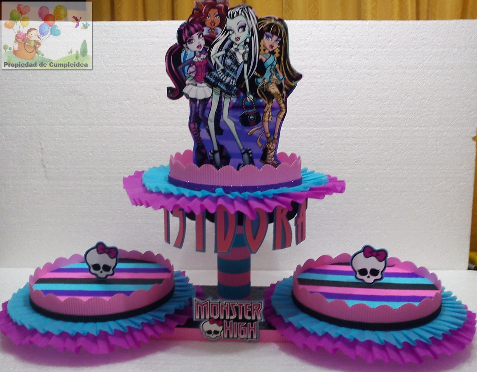 DECORACIONES INFANTILES DULCERO 3 BASES MONSTER HIGH