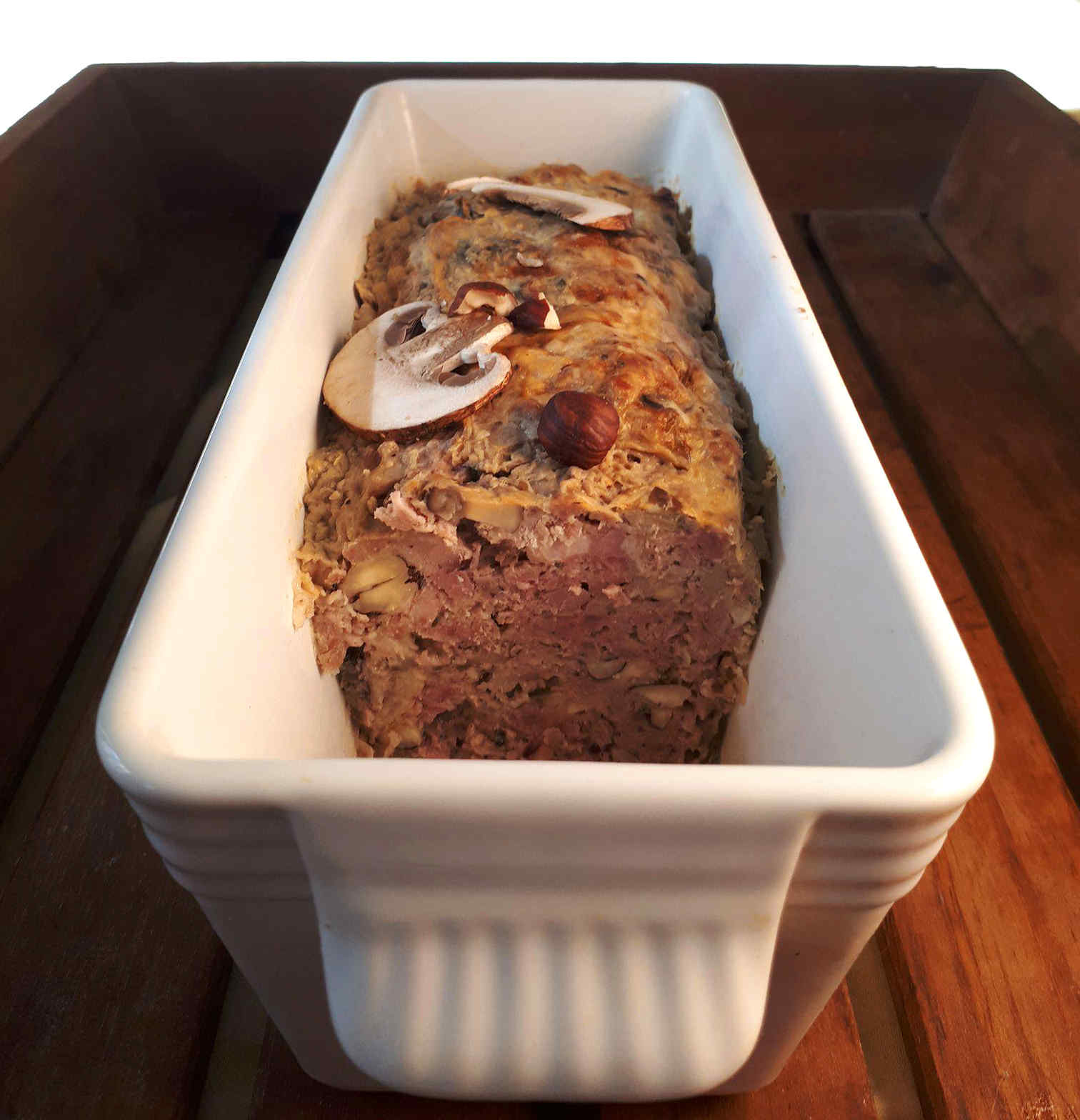 Terrine de veau aux noisettes et aux champignons Piano et Mandoline