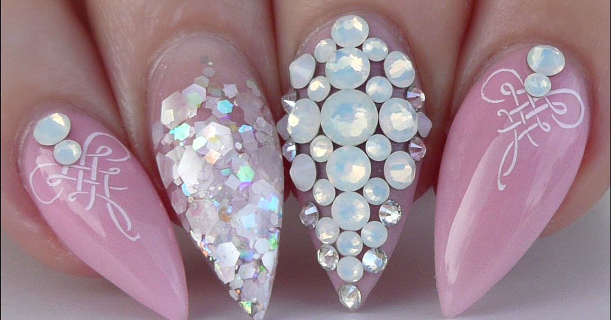 Luminous Nails Inspired by Fairy Floss Glitter... Soft Pink & White Acrylic & Gel Nails