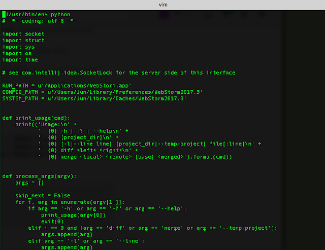WebStorm Command-line Launcher Script Command-line Launcher Script