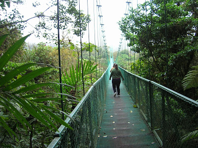 Puente colgante selva, Monteverde, Costa Rica, vuelta al mundo, round the world, La vuelta al mundo de Asun y Ricardo, mundoporlibre.com