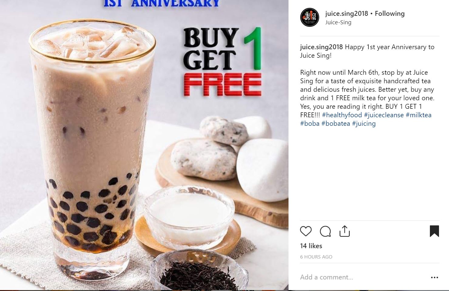 Feb. 27 Mar. 6 JuiceSing Celebrates 1Year Anniversary with BOGO