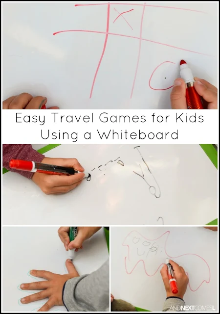 10 easy travel games for kids using a whiteboard from And Next Comes L