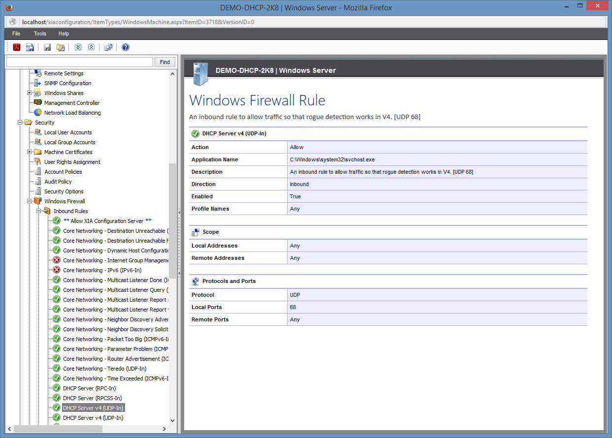 Document Windows Firewall with Advanced Security Configuration