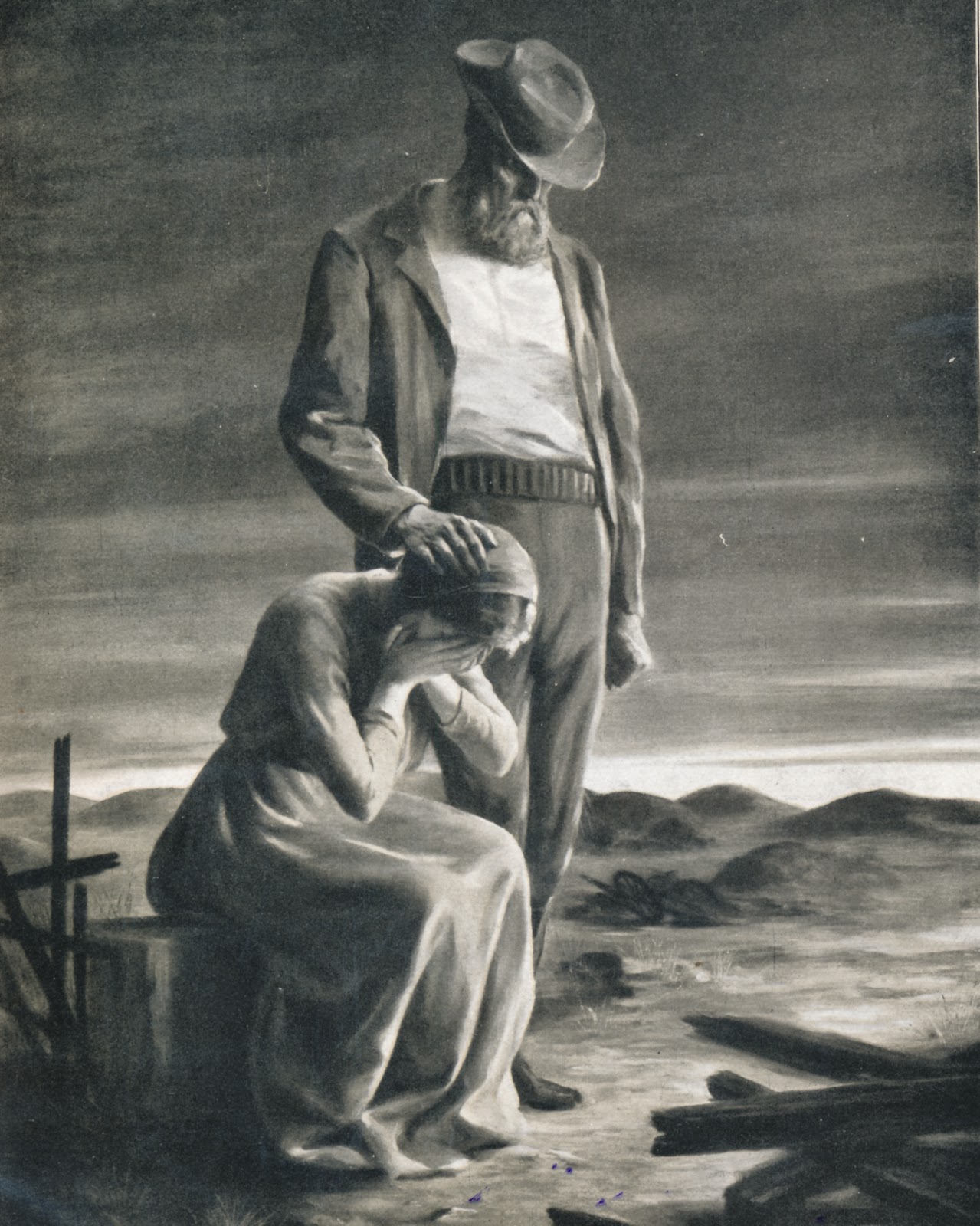 Der Tag nach dem Showdown Nach einem Gemälde von Marie Pischon 1902