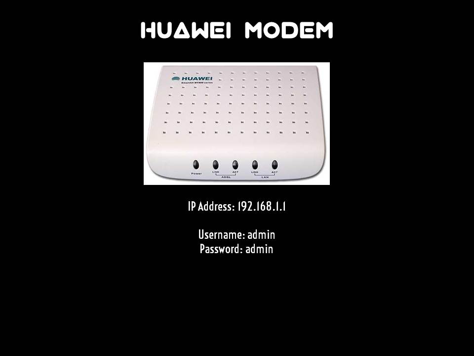 Username & Password Modem Bijak Komputer