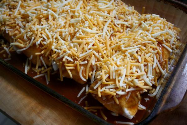 prepped and ready for oven - Shredded Beef Wet Burritos