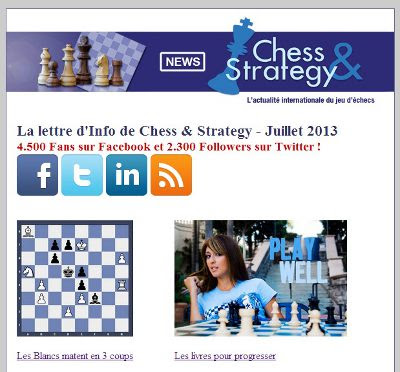 La Newsletter mensuelle de Chess & Strategy