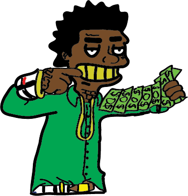 monte the finesse kid : Kodak Black Trace cartoon