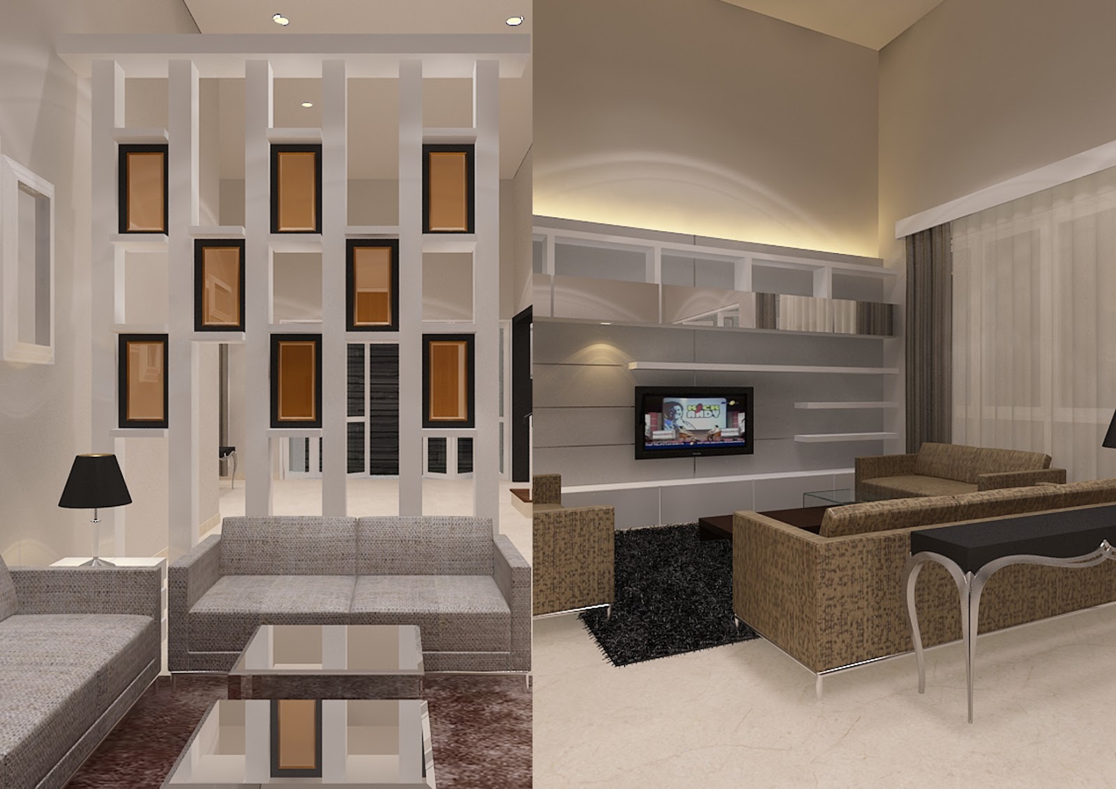 Ghurfati Design Build 3d Perspektif Ruang Keluarga Dan Ruang Tamu
