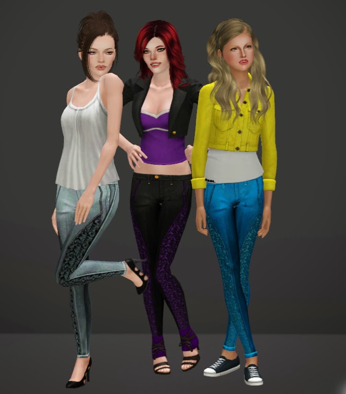 Pleated Hipster Skinny Jeans (2 Styles) ~ NyGirl Sims