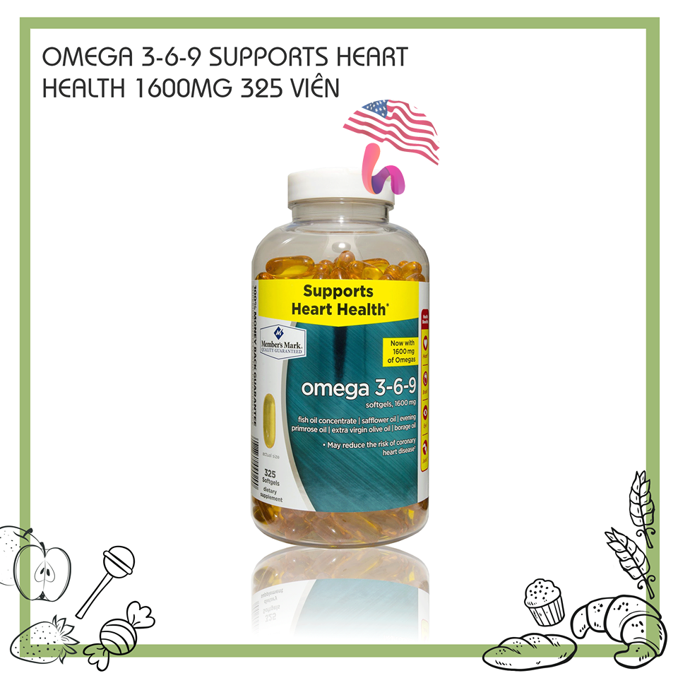 OMEGA 3-6-9 SUPPORTS HEART HEALTH 1600mg