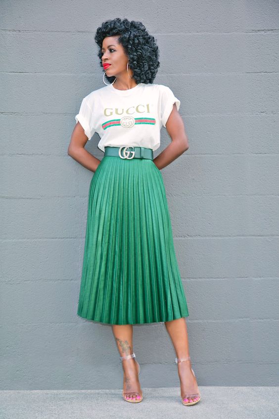 tee shirt and skirt