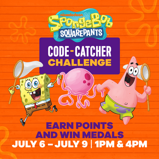 NickALive! Nickelodeon USA to Host 'SpongeBob CodeCatcher Challenge' Starting Monday, July 6, 2020