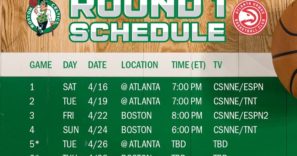 Celtics vs Hawks Playoffs Schedule, Game One set for Saturday night