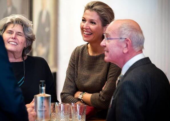 Queen Maxima's outfit is by Belgian fashion house Natan. Queen Maxima wore Natan jacket and Natan asymmetric skirts