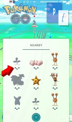 Cara Penggunaan Nearby Pokemon GO Saat Mencari Pokemon