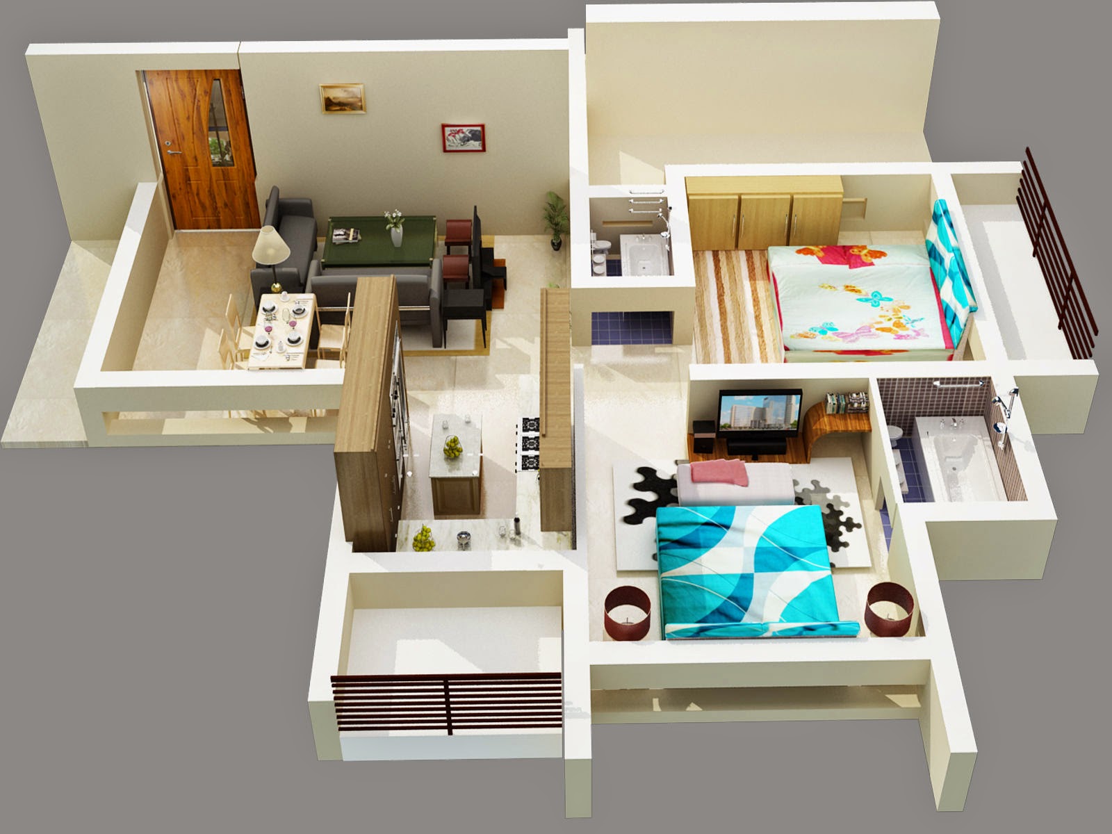 Two bedroom flat. Планировка квартиры. Проектирование квартиры. Макет квартиры сверху. 3д планировка квартиры.