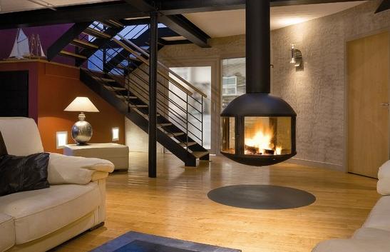 Fotos de Chimeneas: Chimenea colgante para interiores