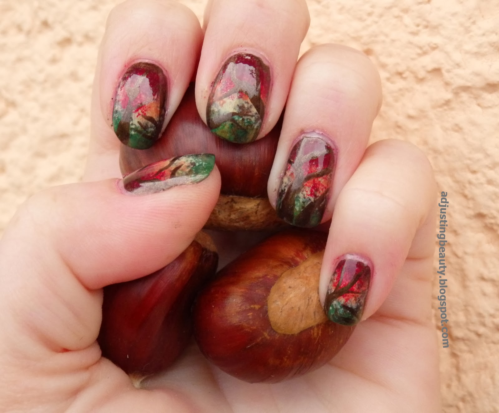 Fall forest nails Adjusting Beauty