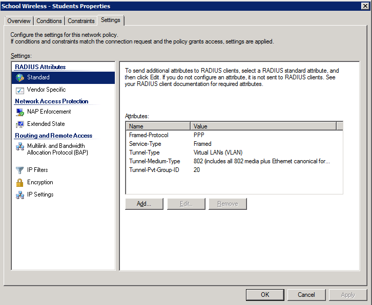 radius server dynamic vlan assignment