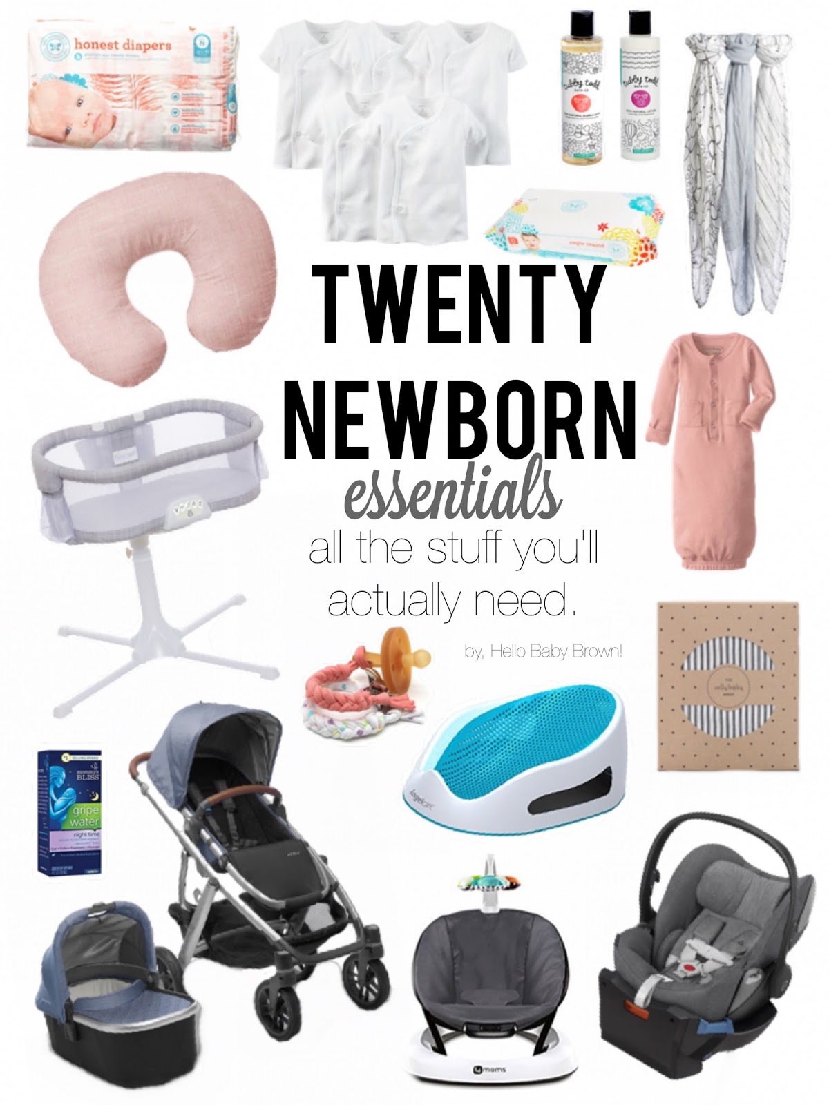 Hello Baby Brown: 20 Newborn Essentials
