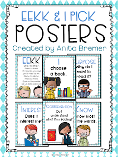 FREE Daily 5 EEKK and I Pick Poster Set. Perfect to hang in a classroom! #daily5 #classroomsetup #literacy #backtoschool #anchorcharts