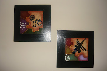 Lineas de Nazca.---Mono y Colibrí--25 x 25 cm