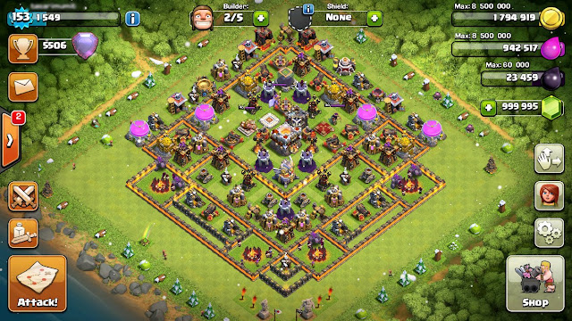 clash of clans hacked version game unlimited gems