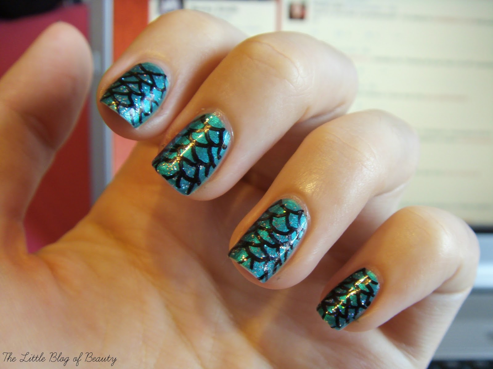 Mermaid tail nail art