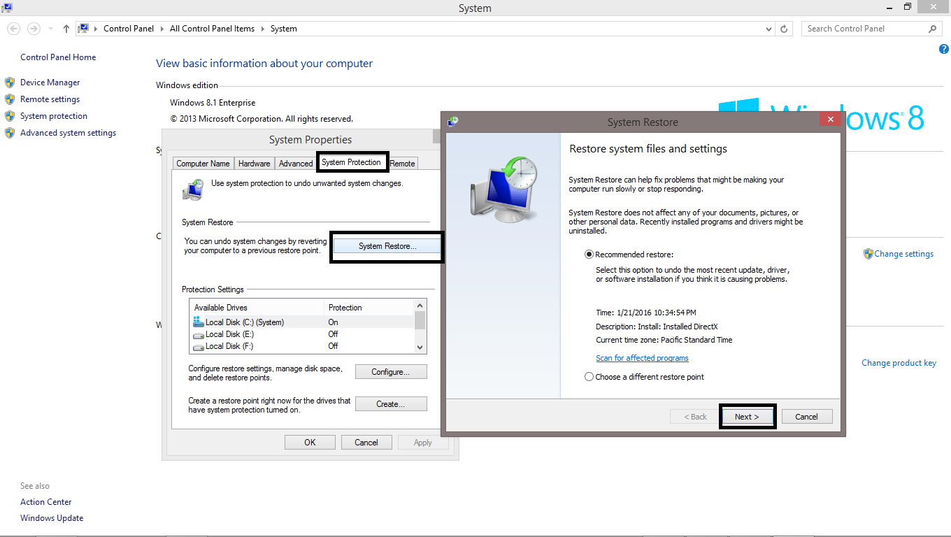 Restore request. Restore request