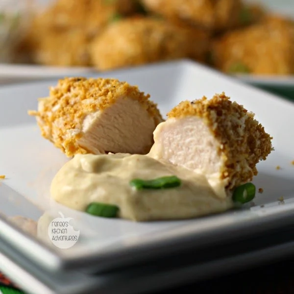 Sweet n' Crunchy Chicken Nuggets w/Spicy Mustard Dip | Renee's Kitchen Adventures Baked not fried! 