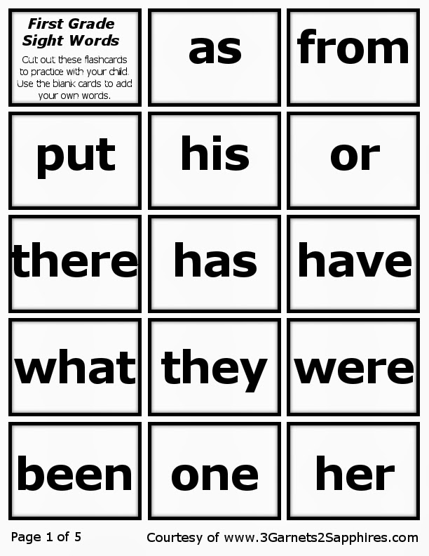 Printable Sight Word Flash Cards Printable Sight Word Flash Cards