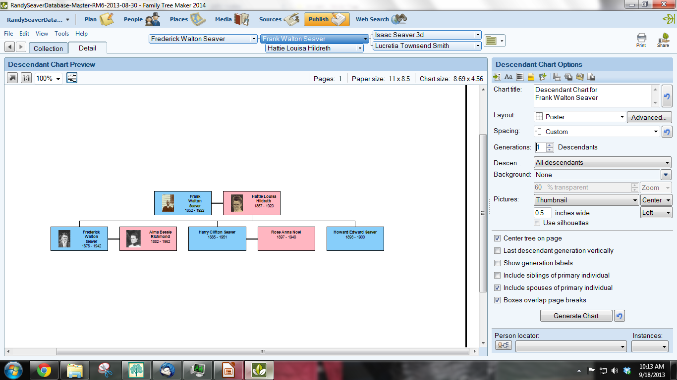 charts for family tree maker