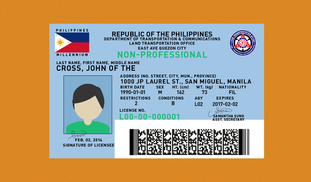 LTOs Drivers License Sample Image