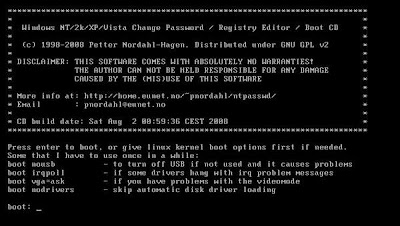 DotNick: Remove syskey password usning HIREN bootable cd