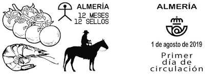 Filatelia - Almería - 12 meses, 12 sellos - 2019 - Matasellos Primer día