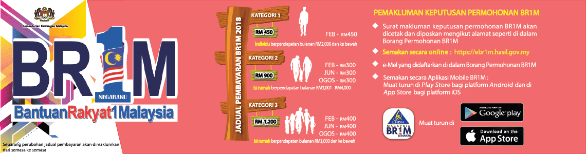 BR1M 2018 bila dapat duit? Ini Jadual Pembayaran Brim 