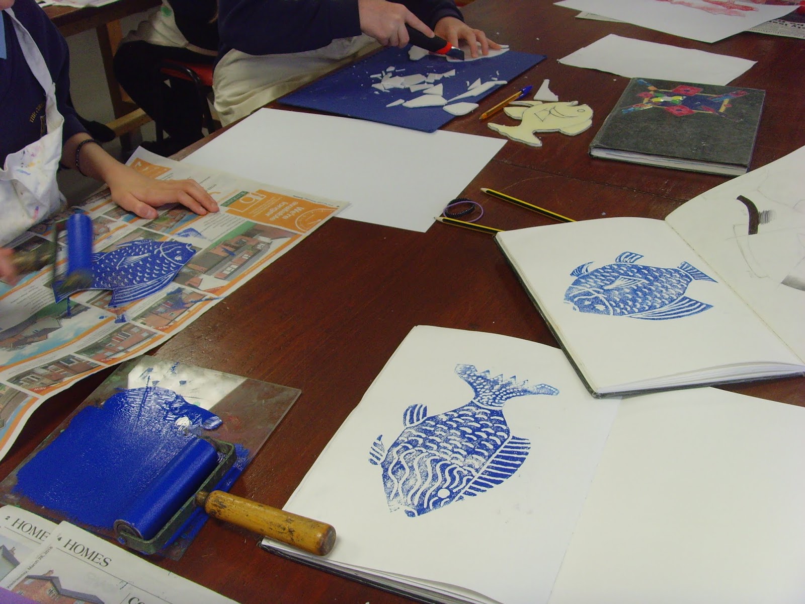 Corbet Art Exploring poly block printing